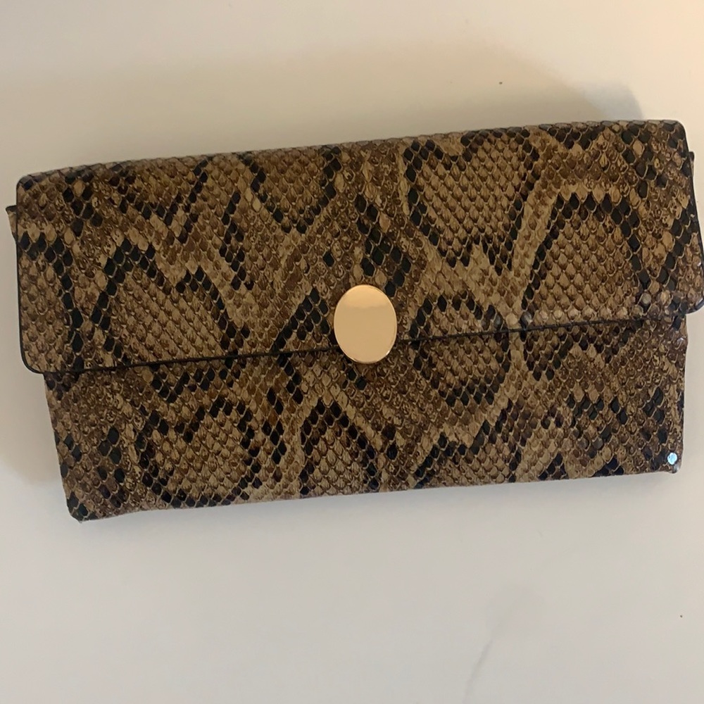 Crocodile print clutch